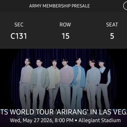 BTS – Las Vegas – May 27, 2026 Wednesday 