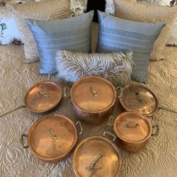 Ruffoni Italian Hammered Copper Cookware Set – 12 Pieces (6 Pots + 6 Lids) Chef Grade