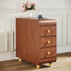Brown 3 -Drawer 11.02-in W x 25.6-in H Modern Nightstand