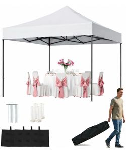 100% Brand New in box 10x10 Pop Up Canopy, One Push Instant Canopy Tent with 4 Sandbags and 8 Stakes