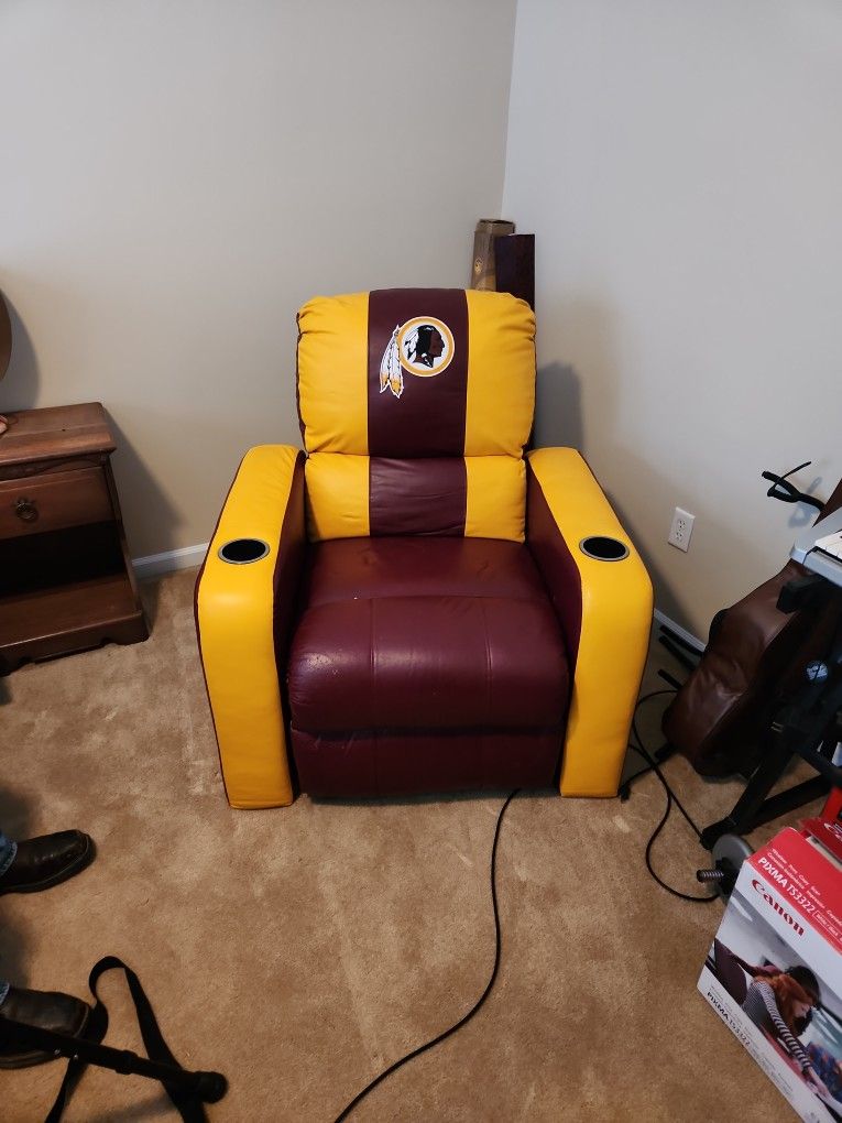Redskins Leather Recliner