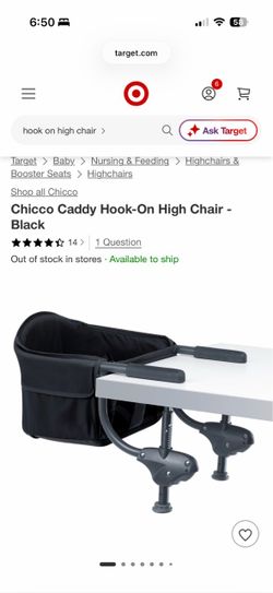 Chicco Caddy Hook-On High Chair Black