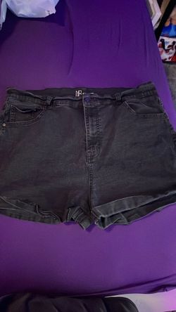 Black jean shorts