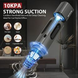 Handheld Vacuum, 10KPA Car Vacuum Cleaner Cordless, 12V Portable Car Vacuum with 1500A Battery Jump Starter (up to 7.0L Gas/5.5L Diesel Engines)