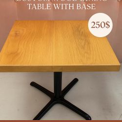 Custom Wood Dining Table with Solid Base – Made to Order