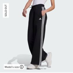 Adidas  Originals Women’s 3-stripes Loose French Terry Wide Leg Size Large NWT