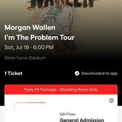 Morgan Wallen Pit 1 Ticket 