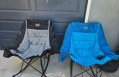 Oversized Folding Rocking Camping Chair with Cooler Bag