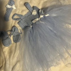 Blue Crochet Dress