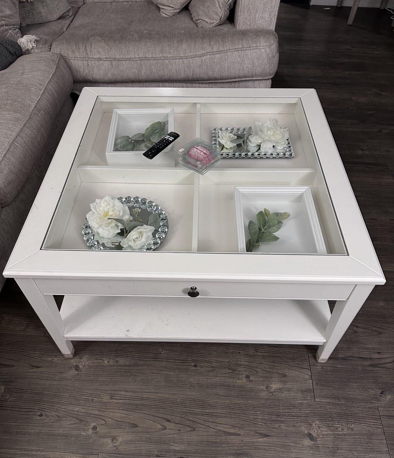 IKEA Liatorp Coffee Table, White, Glass Top