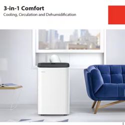 Toshiba 8,000 (DOE) BTU Portable Air Conditioner Cools 350 sq. ft. with Dehumidifier and Remote Control in White