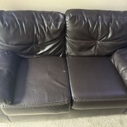 Dark Brown Leather Couch Set (2)