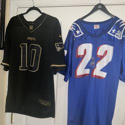 New England Patriots Men's Jersey Bundle 2for1, Adult Size L & XL, Lot Of 2 both in excellent condition Mac Jones + Dave Meggett Limited edition