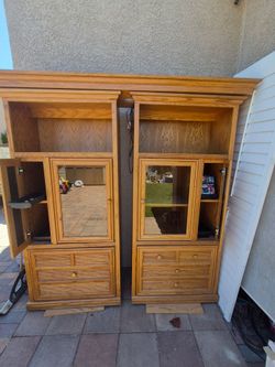 Solid Oak entertainment center