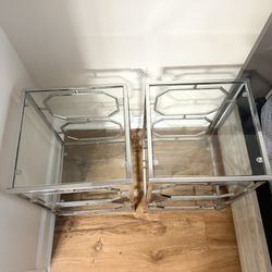 Silver Glass Coffee Table Set Of 2 