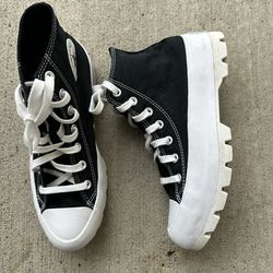 Converse Wmns Chuck Taylor All Star High Lugged 'Black' Shoes size 8