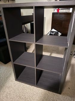 Soft black 6 cube storage shelves