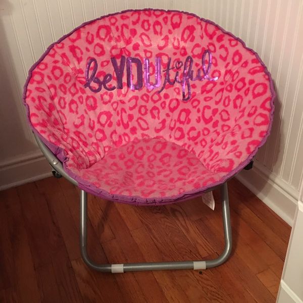 Pink Cheetah Saucer Chair With Purple Sequence From Justice For In Vineland Nj Offerup