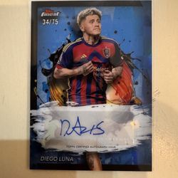 2024 Topps Finest Diego Luna Auto Blue /75 MLS Real Salt Lake
