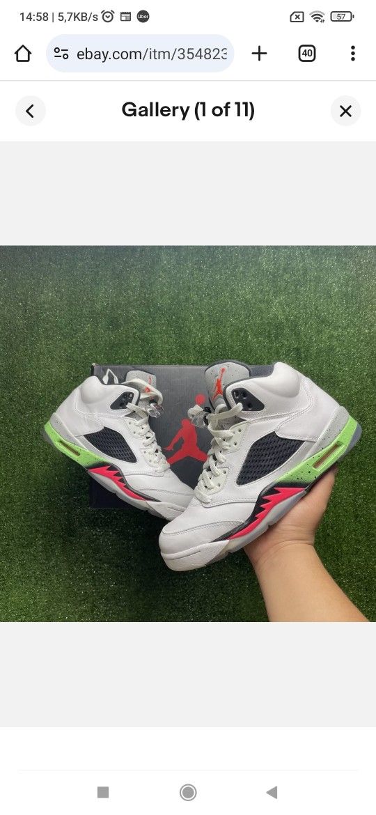 Nike Air Jordan 5 Retro Poison Green Sneaker Shoes