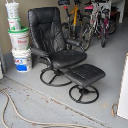 ChairWorks Reclining Swivel Armchair & Ottoman