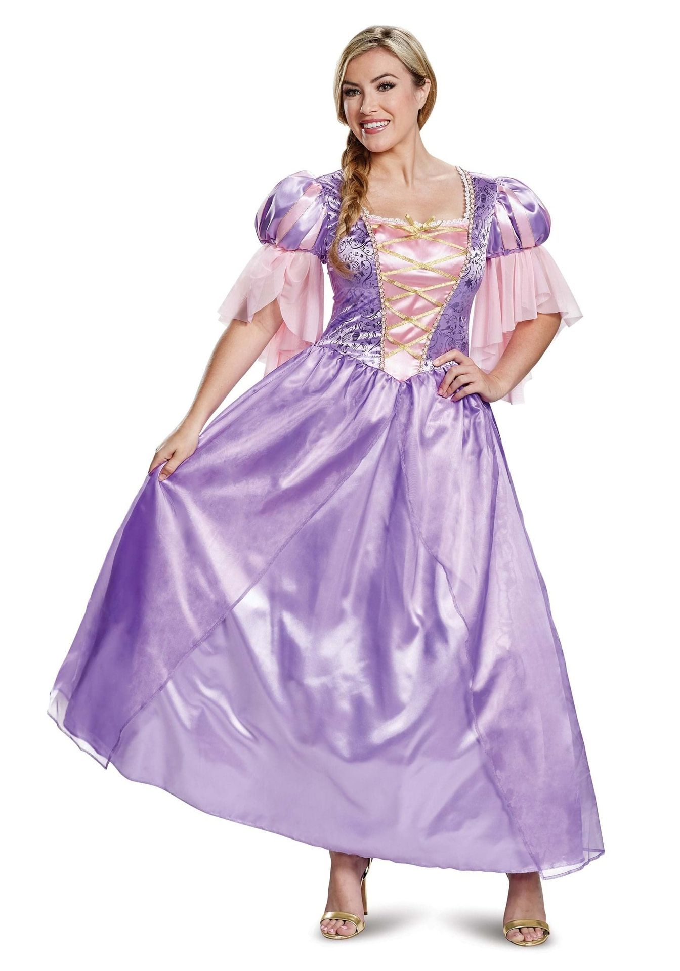 Disguise Women's Rapunzel Costume, Official Disney Princess Rapunzel Deluxe Dress Adult Sized Costumes, Purple, XL 18-20 US