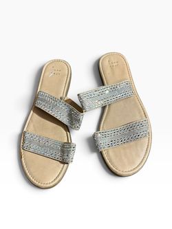 A New Day Rhinestone Double‑Strap Sandals – Size 9.5