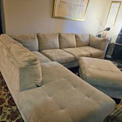 Comfy Sectional and Ottoman 