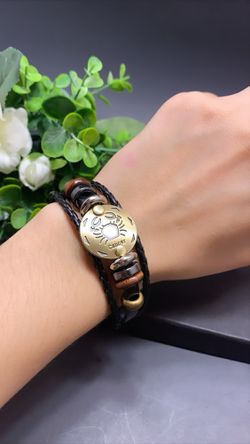 12 Constellations Multilayer Leather Bracelet, Cancer