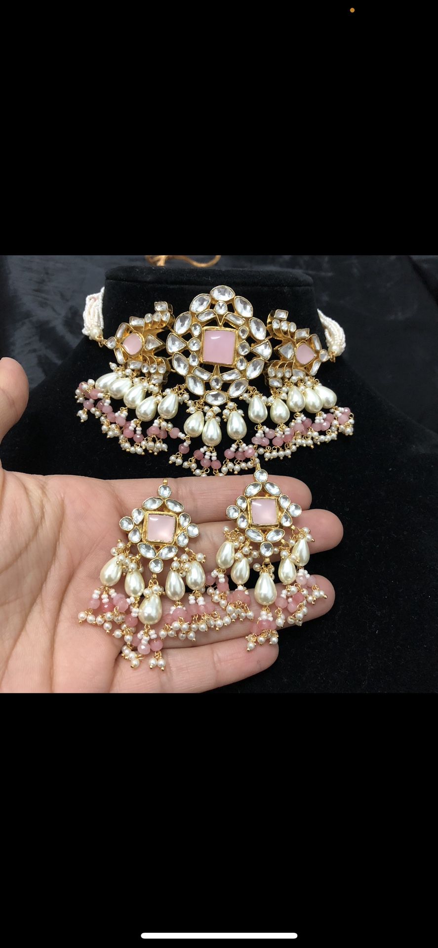 Premium Pachi Kundan Necklace Choker Set Indian Jewelry Fashion Jewellery  