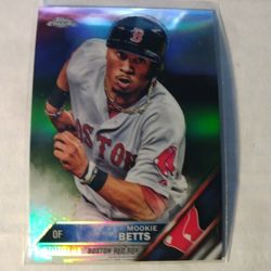 2016 Topps Chrome Mookie Betts Refractor Baseball Card