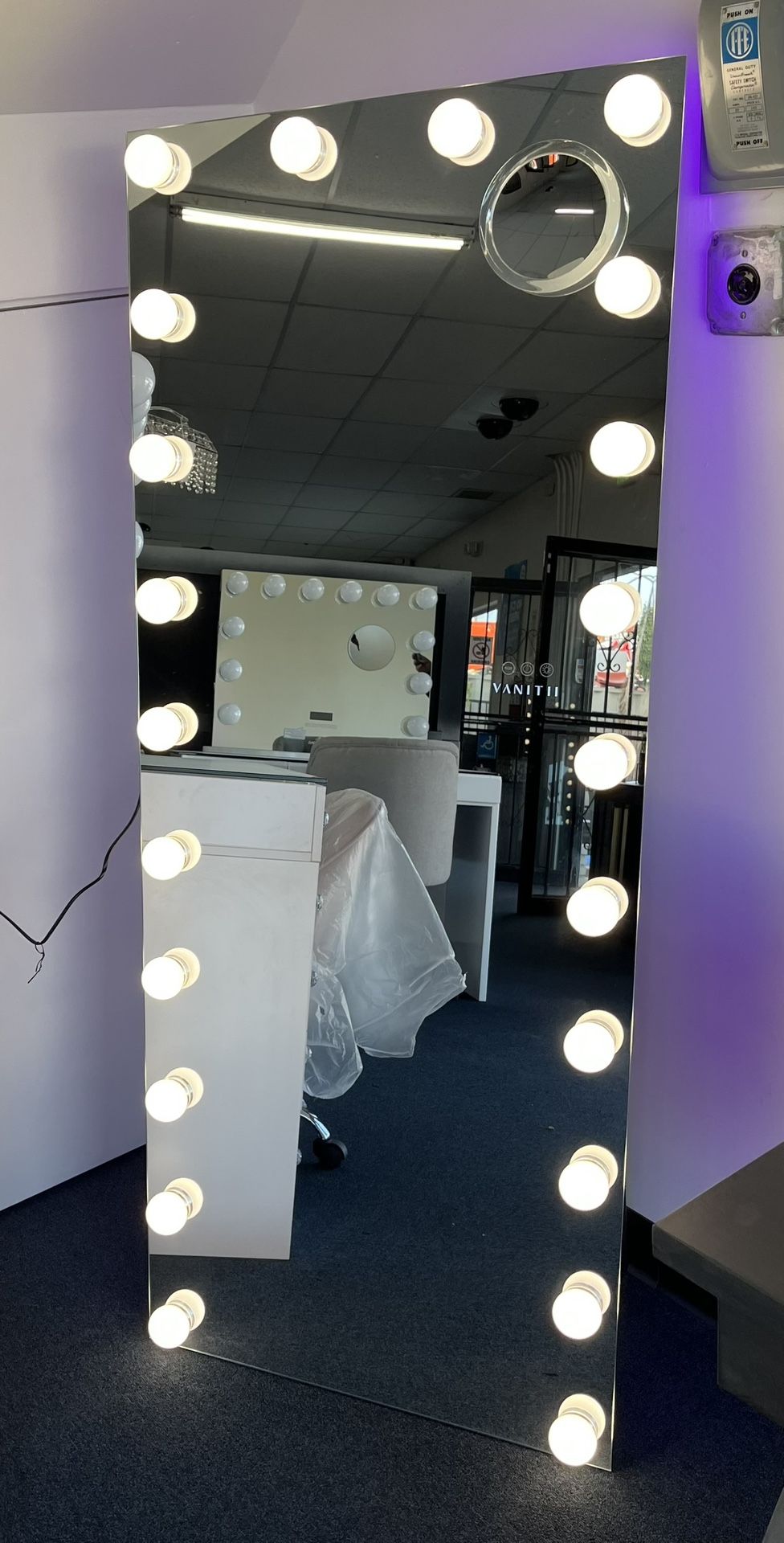 Floor Mirror W/ LED On Back 