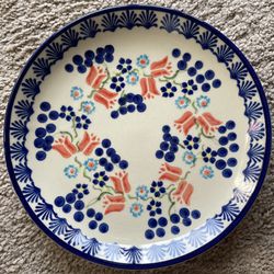 7-3/4”-diameter Salad Plate N. Maruka Hand Made in Poland Ceramika Bona Boleslawiec