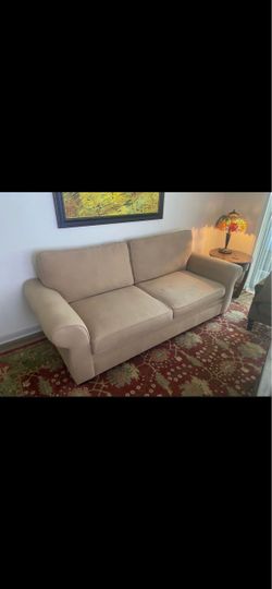 Beige Fabric Two-Seat Sofa - Pottery Barn