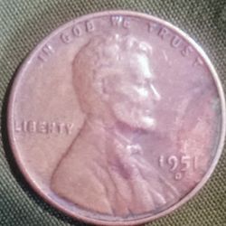 1951d Lincoln Memorial penny