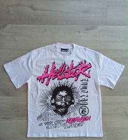 Hellstar Records Graphic T-Shirt White/ Pink/Black - Streetwear