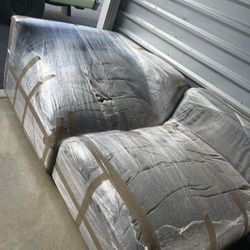 5 Pcs Large Brown Grey Sectional Couch Set 