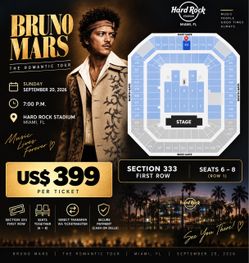 Bruno Mars Concert - Sept 20 - Miami