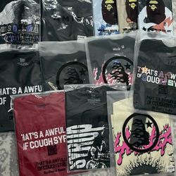 BAPE,HELL STAR,AMIRI,ALOCS T SHIRTS