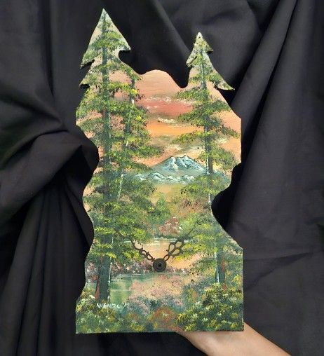 Handpainted Clock #817 12 × 7