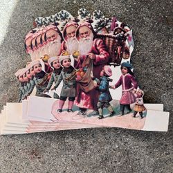 Vintage Victorian Inspired Card Stock Christmas Santa & Kids