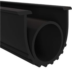 Kit Seal Strip Replacement,Universal Weatherproof Threshold Buffering Sealing Rubber 5/16 Inch T Ends, 3 3/4 Inch Width (16 Ft, Black)