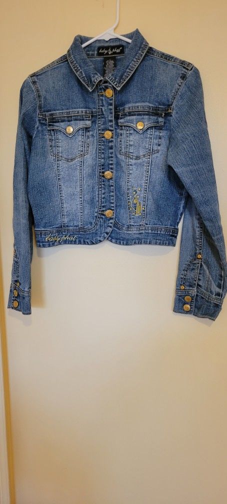 Women baby Phat Jeans Jackets Size Large and green shirt size Large .. both $30