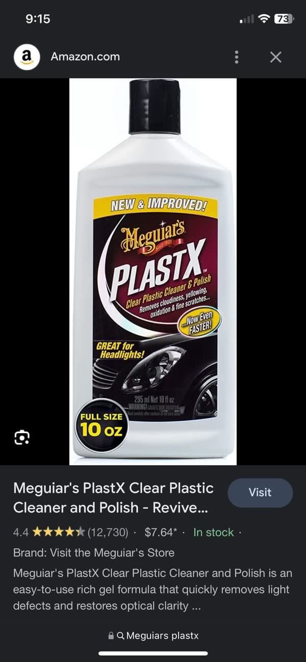 Meguiar's G12310 PlastX Clear Plastic Cleaner & Polish - 10 oz. by Meguiar's