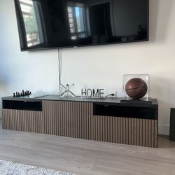 Beautiful Black and Brown Wood TV Stand