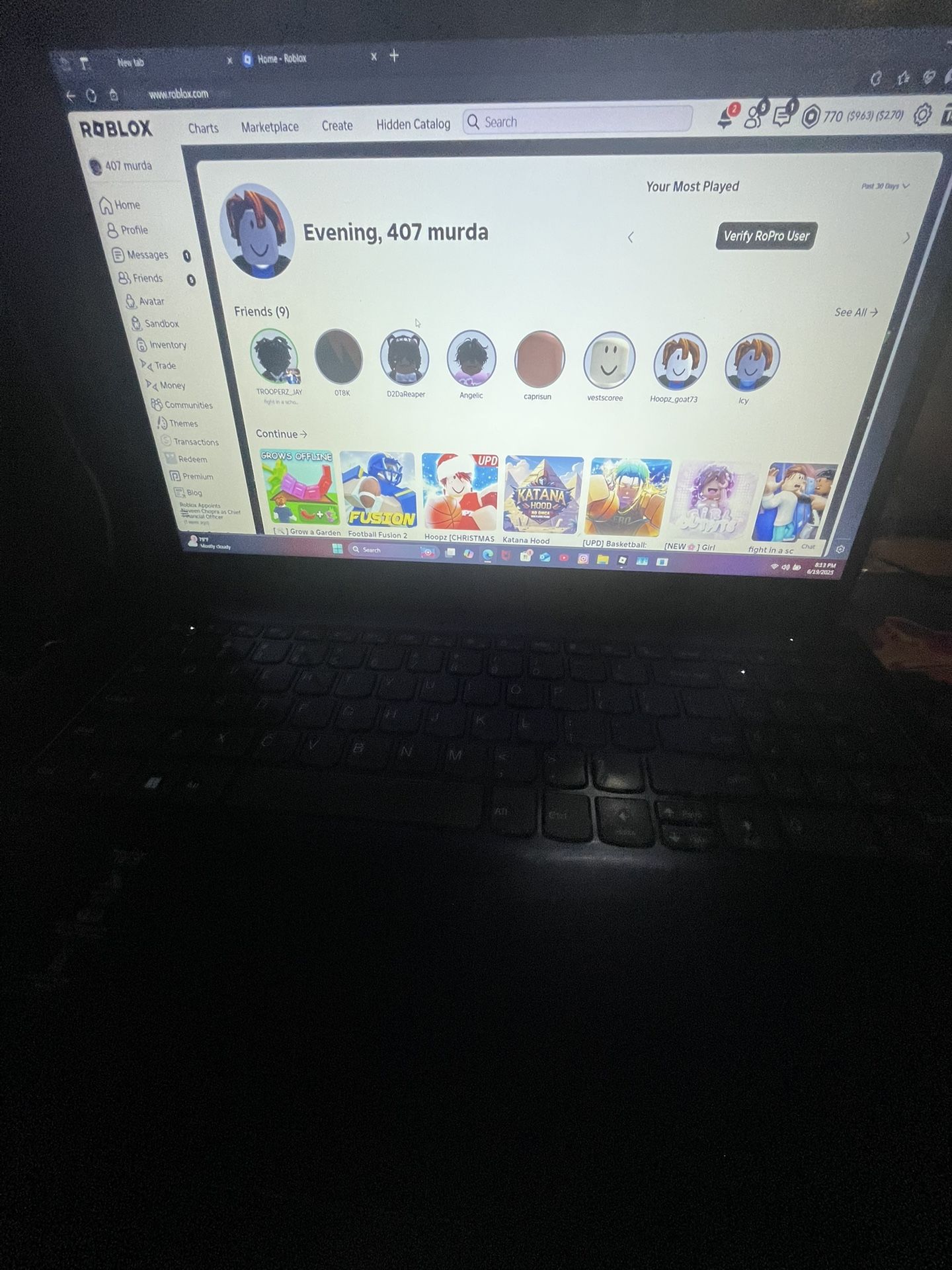 Blue Lenovo Gaming Thinkpad