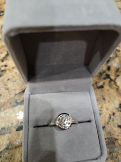 NEW 2.11 cts VVSI WHITE/BLUE GENUINE MOISSAINT IN STAMPED 925 STERLING SILVER SIZE 8 DIAMOND TESTED!