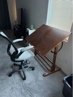 Drafting table and chair