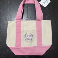 Trader Joe Pink Pastel Mini Tote Bag 