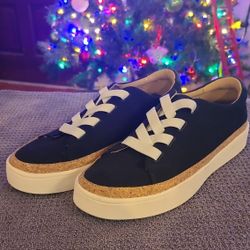 Spenco Malibu Lace Women's Size 7 Shoes Black Gored Slip On Espadrille Sneaker